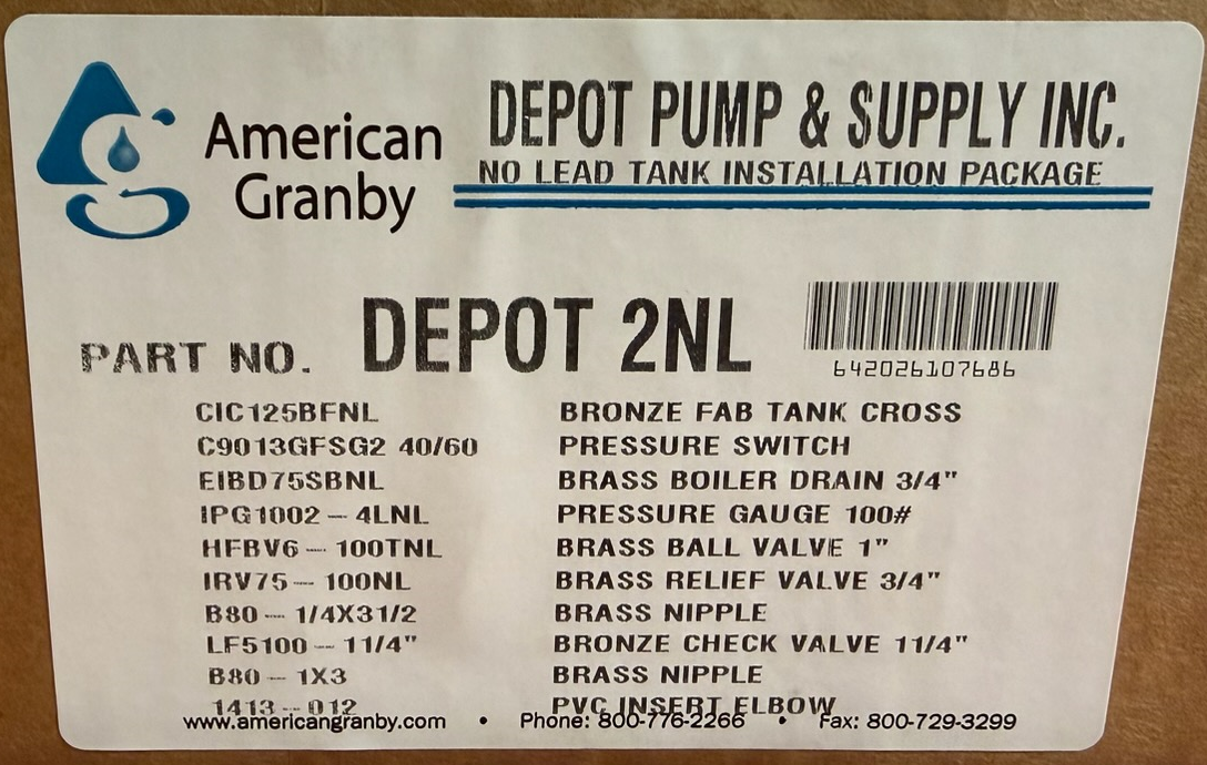 1-1/4 in Tank Tee Package (No-Lead) – Complete Installation Kit